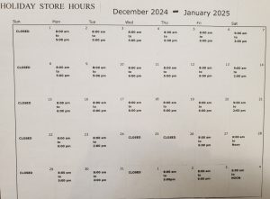 2024 December Hours